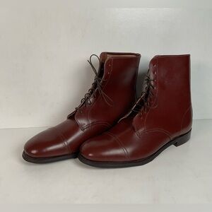 Marlborough England Jodhpur Lace Up Boots | Burgundy Calf | UK 9 | US 10
